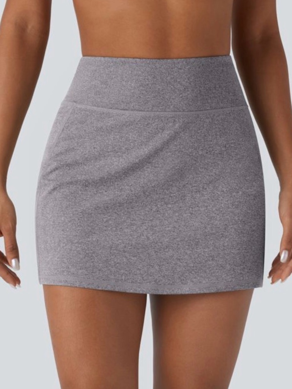 HALARA Heather Gray Skater Active Skirt